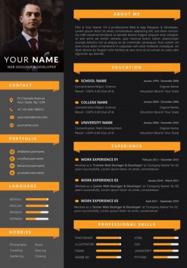Desain CV dengan Foto Profesional